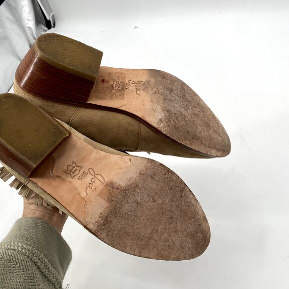 Joie Tan Suede Fringe Low Heeled Booties - Picture 5 of 5